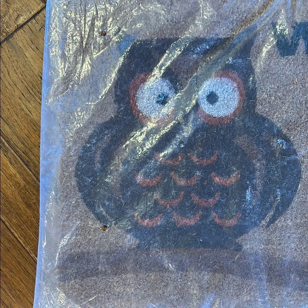 Owl Design Doormat - Brown and Green